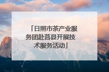 日照市茶产业服务团赴莒县开展技术服务活动