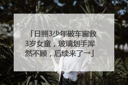 日照3少年破车窗救3岁女童，玻璃划手浑然不顾，后续来了→