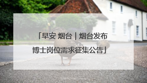 早安 烟台｜烟台发布博士岗位需求征集公告