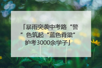 暴雨突袭中考路“警”色筑起“蓝色脊梁”护考3000余学子