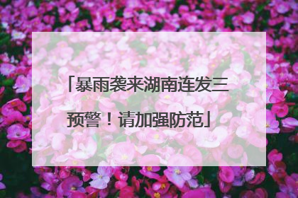 暴雨袭来湖南连发三预警！请加强防范