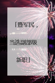 暨军民，当选副部级新职