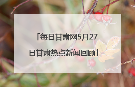 每日甘肃网5月27日甘肃热点新闻回顾