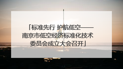 标准先行 护航低空——南京市低空经济标准化技术委员会成立大会召开
