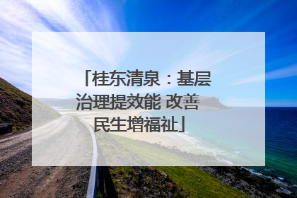 桂东清泉：基层治理提效能 改善民生增福祉