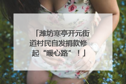 潍坊寒亭开元街道村民自发捐款修起“暖心路”！
