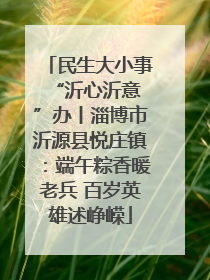 民生大小事 “沂心沂意”办丨淄博市沂源县悦庄镇：端午粽香暖老兵 百岁英雄述峥嵘