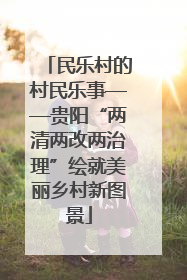 民乐村的村民乐事——贵阳“两清两改两治理”绘就美丽乡村新图景