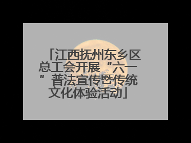 江西抚州东乡区总工会开展“六一”普法宣传暨传统文化体验活动