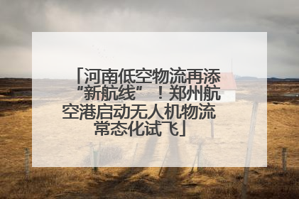河南低空物流再添“新航线”！郑州航空港启动无人机物流常态化试飞