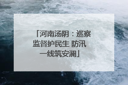河南汤阴：巡察监督护民生 防汛一线筑安澜