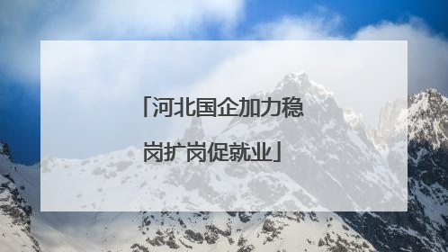 河北国企加力稳岗扩岗促就业