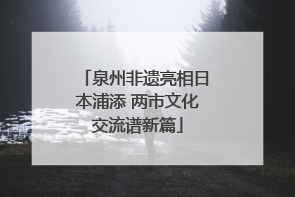 泉州非遗亮相日本浦添 两市文化交流谱新篇