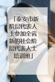 泰安市新阶层代表人士参加全省新的社会阶层代表人士培训班