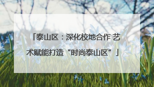 泰山区：深化校地合作 艺术赋能打造“时尚泰山区”
