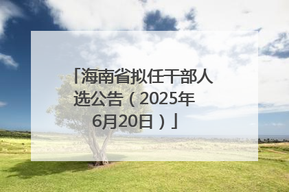 海南省拟任干部人选公告（2025年6月20日）