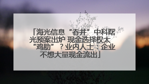 海光信息“吞并”中科曙光预案出炉 现金选择权太“鸡肋”？业内人士：企业不想大量现金流出