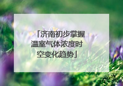 济南初步掌握温室气体浓度时空变化趋势