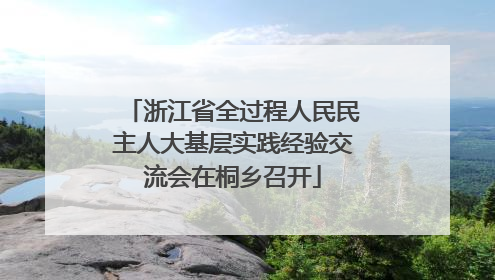 浙江省全过程人民民主人大基层实践经验交流会在桐乡召开
