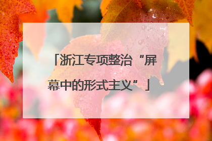浙江专项整治“屏幕中的形式主义”