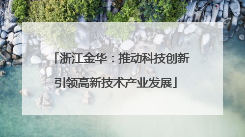 浙江金华：推动科技创新引领高新技术产业发展