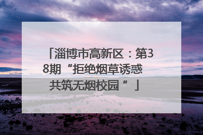 淄博市高新区：第38期“拒绝烟草诱惑 共筑无烟校园 ”