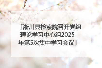 淅川县检察院召开党组理论学习中心组2025年第5次集中学习会议