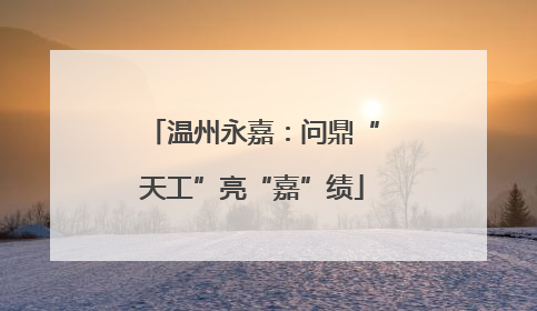 温州永嘉：问鼎“天工”亮“嘉”绩