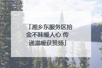 湘乡东服务区拾金不昧暖人心 传递温暖获赞扬