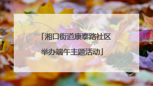 湘口街道康泰路社区举办端午主题活动
