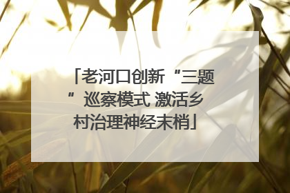 老河口创新“三题”巡察模式 激活乡村治理神经末梢