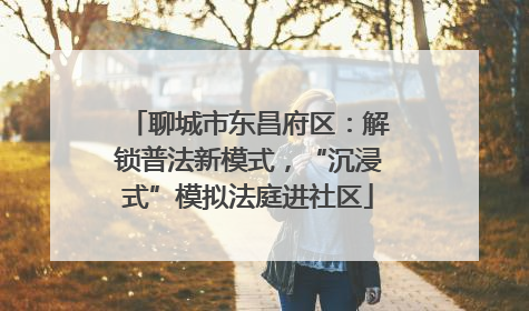 聊城市东昌府区：解锁普法新模式，“沉浸式”模拟法庭进社区