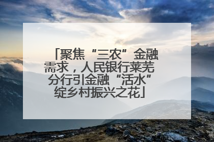 聚焦“三农”金融需求，人民银行莱芜分行引金融“活水”绽乡村振兴之花
