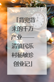 背兜背来的千万产业——清镇民乐村杨敏珍创业记