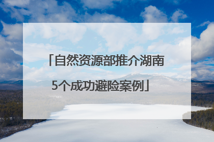自然资源部推介湖南5个成功避险案例