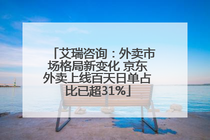艾瑞咨询：外卖市场格局新变化 京东外卖上线百天日单占比已超31%