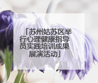 苏州姑苏区举行心理健康指导员实践培训成果展演活动