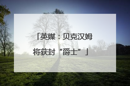 英媒：贝克汉姆将获封“爵士”