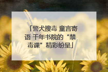警犬搜毒 童言寄语 千年书院的“禁毒课”精彩纷呈