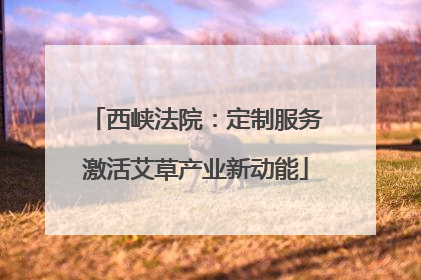 西峡法院：定制服务激活艾草产业新动能