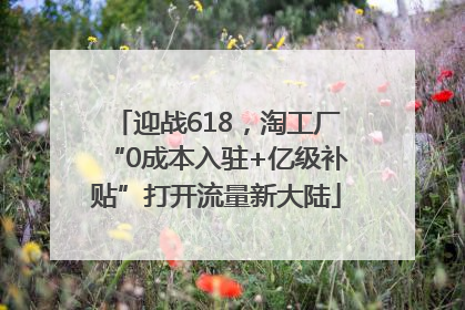 迎战618，淘工厂“0成本入驻+亿级补贴”打开流量新大陆