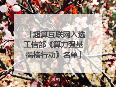 超算互联网入选工信部《算力强基揭榜行动》名单