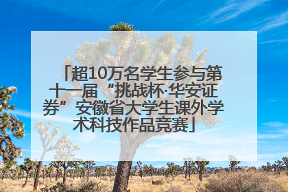 超10万名学生参与第十一届“挑战杯·华安证券”安徽省大学生课外学术科技作品竞赛