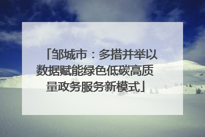 邹城市：多措并举以数据赋能绿色低碳高质量政务服务新模式