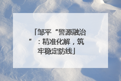 邹平“警源融治”：精准化解，筑牢稳定防线
