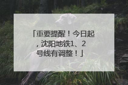 重要提醒！今日起，沈阳地铁1、2 号线有调整！