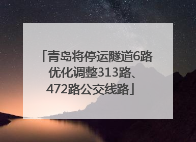 青岛将停运隧道6路 优化调整313路、472路公交线路