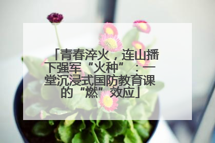 青春淬火，连山播下强军“火种”：一堂沉浸式国防教育课的“燃”效应
