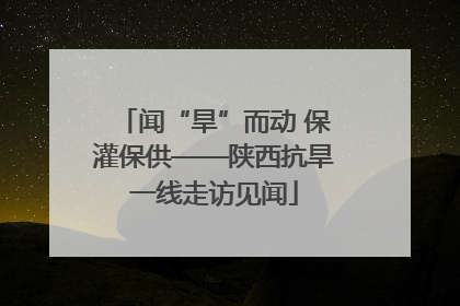 闻“旱”而动 保灌保供——陕西抗旱一线走访见闻