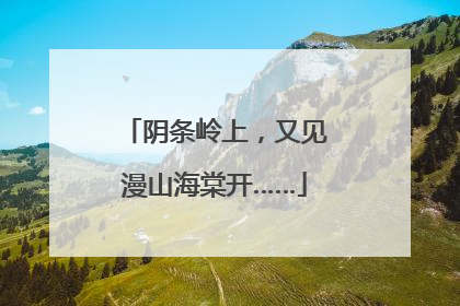阴条岭上，又见漫山海棠开……